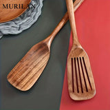 kkboxly 2pcs Wooden Spatula Set, Cookware Shovel For Non-Stick Pan, Cooking Utensils, Non-stick Spatula & Ladle Set, Wooden Cookware For Kitchen Cooking, Kitchen Gadgets, Cheap Items