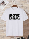kkboxly  'Ride' Bike Cycling Print T Shirt, Tees For Men, Casual Short Sleeve Tshirt For Summer Spring Fall, Tops As Gifts