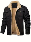 kkboxly  Stylish Classic Men's Lapel Collar Coat For Winter, Men's Outfits