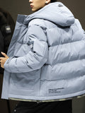 Men's Solid Padded Jacket, Men Casual Padded Coat Windbreaker Zipper Pocket Stand Collar For Men Winter