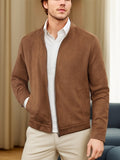kkboxly  Men's Casual Suedette Zip Up Biker Jacket, Chic Faux Leather Jacket