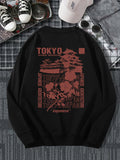 kkboxly  Men's Buildings Print Hoodie With Drawstring Pocket - Stylish And Comfortable Casual Wear