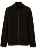 kkboxly  Men's Polar Fleece Zip Up High Neck Jacket For Fall Winter