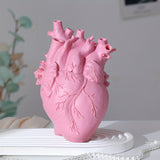 kkboxly 1pc Heart-shaped Resin Ornaments, For Desktops And Living Rooms, Including Flower Vases And Dried Flower Arrangements For Dining Tables, Resin Flower Vases For Desktops