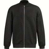 kkboxly  Men's Loose Fit Knitted Jacket, Casual Baseball Collar Cardigan Jacket