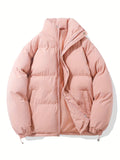 kkboxly  Men's Casual Warm Winter Jacket, Stand Collar Cotton Padded Jacket Coat For Outdoor Activities