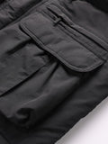 kkboxly  Men's Multi-pocket Windproof Waterproof Cargo Jacket Warm Coats Fleece Lined Military Jackets Cotton With Removable Hood