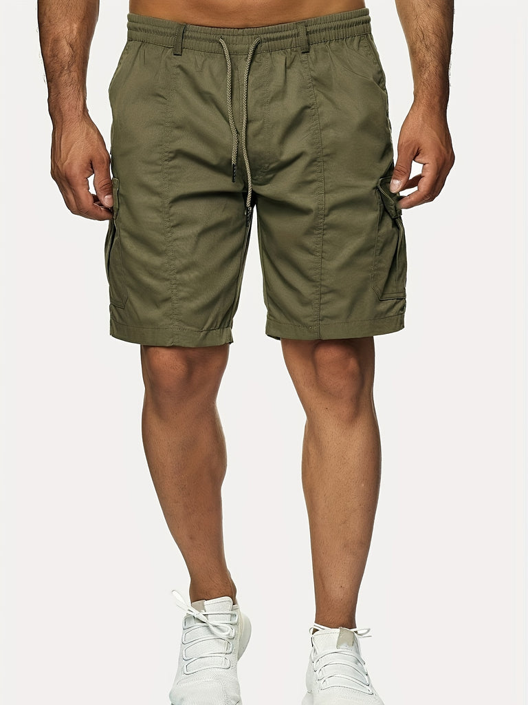 kkboxly  Classic Design Loose Fit Shorts, Men's Casual Multi Pocket Cargo Shorts For Summer Outdoor Fitness