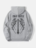 kkboxly  Letter Print Men's Hooded Sweatshirt Casual Long Sleeve Hoodies With Full Zip Up Gym Sports Hooded Jacket For Spring Fall