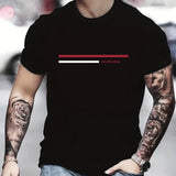 kkboxly  Men's Casual Plus Size "NAUTICA" Graphic T-Shirt, Fashion Stretch Comfortable Tees, Summer Large Loose Male Clothing