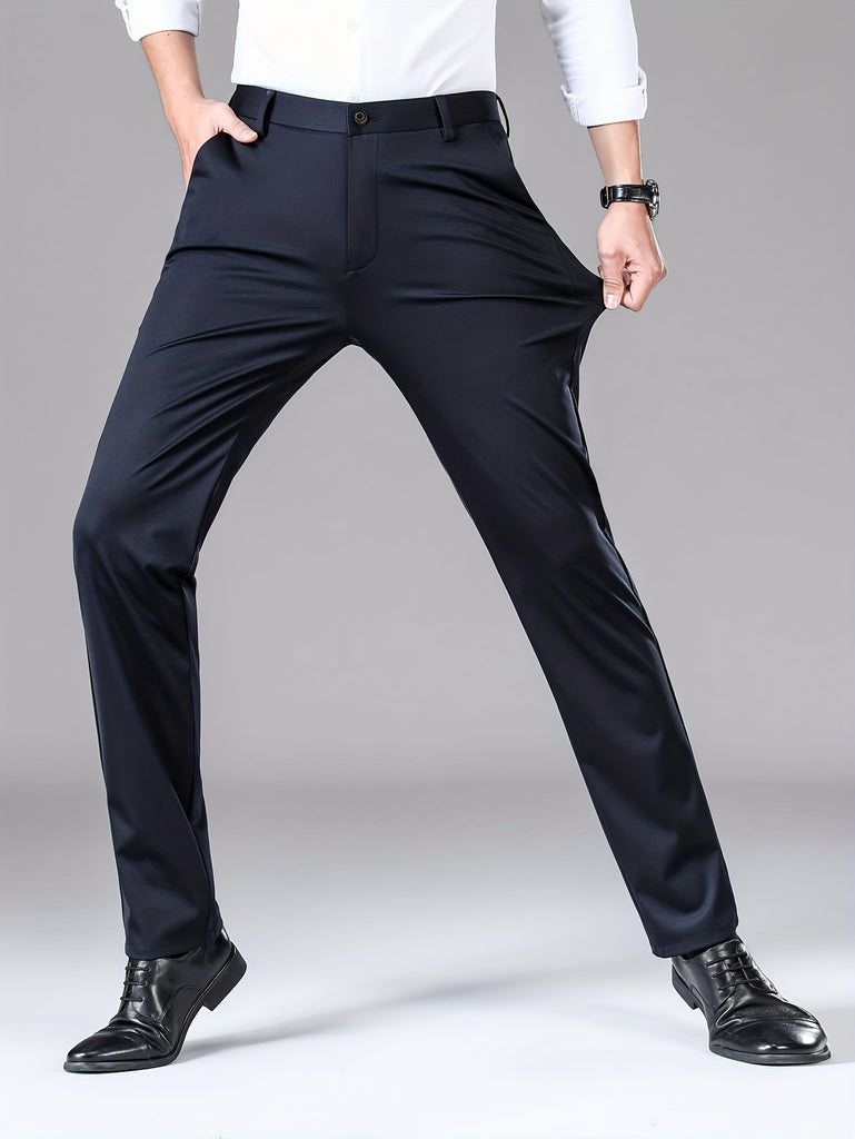 Men's Casual Anti-wrinkle Stretch Trousers For Business Leisure Activities