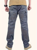 Classic Design Multi Flap Pockets Waterproof Cargo Pants,Men's Loose Fit Cargo Pants,For Skateboarding,Street,Outdoor Camping