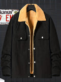 Men's Trendy Fleece Lined Coat Warm Jacket Long Coat Outwear For Men Winter Autumn Hiphop Style Streetwear