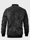 kkboxly  Men's Casual Camouflage Pattern Bomber Jacket, Baseball Collar Varsity Jacket
