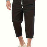 kkboxly kkboxly  Men's Casual Loose Fit Cropped Pants For Spring Summer