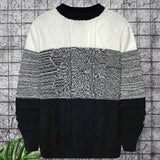 2025 kkboxly  Men's Gradient Crewneck Casual Check Knit Pullover Sweater