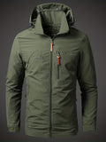 kkboxly  Men's Soft-Shell Varsity Jacket: Waterproof & Windproof Protection For Spring & Fall Outdoors!