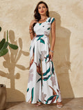 kkboxly  Boho Summer Women Clothing Printing Sleeveless High Waist Casual Jumpsuit