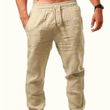 kkboxly  Men's Loose Fit Comfy Trousers, Casual Street Style Cotton Pants