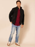 kkboxly  Men's Polar Fleece Zip Up High Neck Jacket For Fall Winter