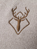 kkboxly  Men's Deer Print Knitted Sweater Fit Slim Cardigan, Men's Casual Embroidered Zipper Sweater Coat For Autumn Winter