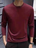 kkboxly  Men's Casual Comfy Solid Long Sleeve T-Shirt, Men's Clothes For Spring Summer Autumn, Tops For Men