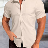 2025 kkboxly  Trendy Plus Size Men's Short-Sleeve Shirt with Pocket for Summer - Oversized Subway Top for Big & Tall Males - Stylish Clothing for Men