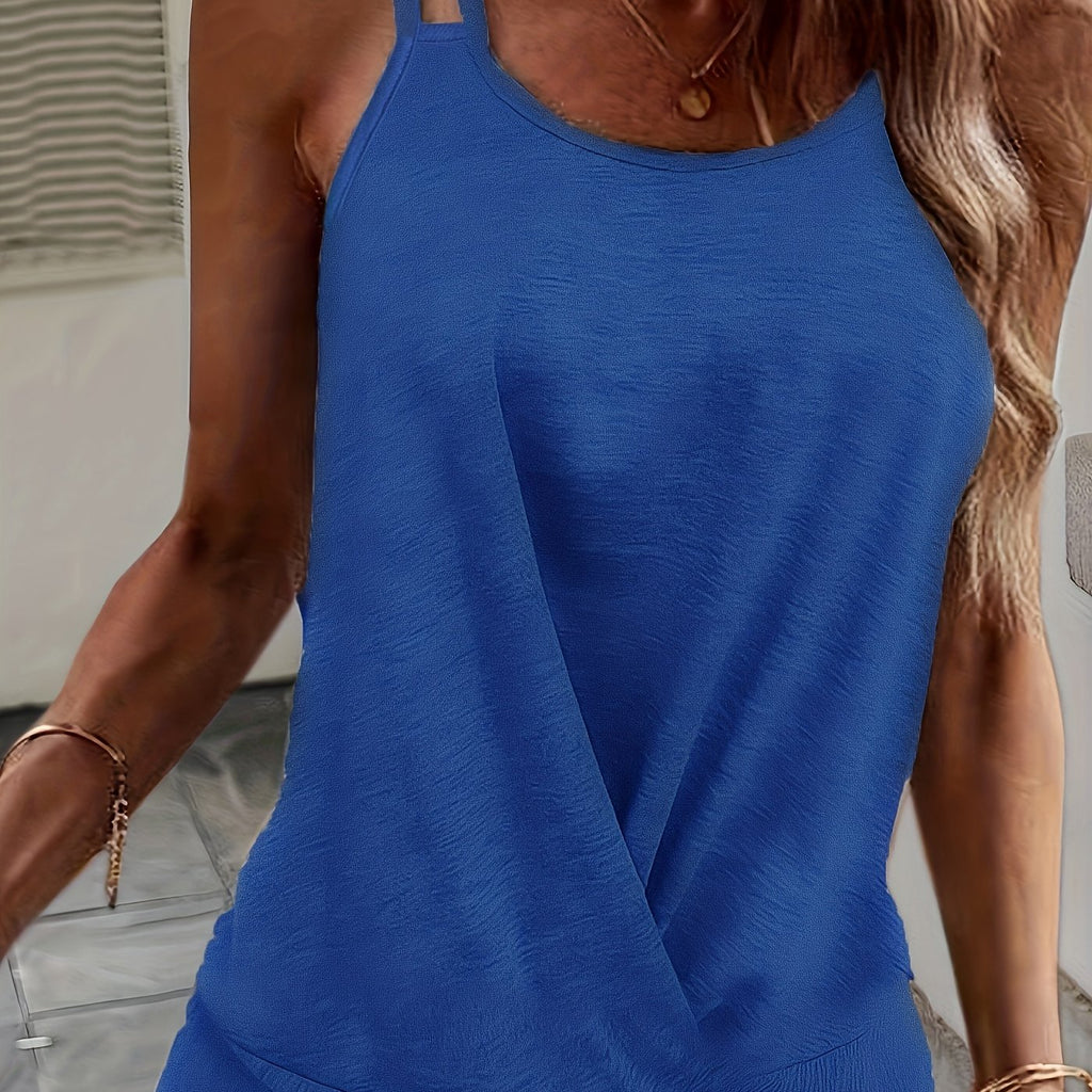 kkboxly  Sleeveless Cami Top, Solid Casual Top For Summer & Spring, Women's Clothing