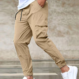 kkboxly kkboxly  Men's Drawstring Cargo Pants, Flap Pocket Loose Trendy Jogger Pants, Mens Pants