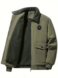 kkboxly  Men's Fall/Winter Casual Corduroy Fleece Jacket Christmas Gifts