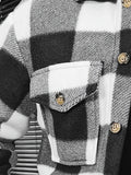 kkboxly  Men's Classic Plaid Button Up Jacket Vintage Fashion Casual Jacket For Spring/autumn, Men's Clothing, Plus Size