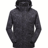 kkboxly  Men's Casual Hooded Waterproof Windbreaker Jacket Coat Regular Fit Coat For Spring Autumn Outdoors Hiking