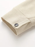 kkboxly  Warm Fleece Hooded Jacket, Men's Casual Medium Stretch Button Up Jacket Coat For Fall Winter