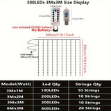 kkboxly Versatile USB-Powered LED Curtain Lights - Remote Controlled, 8 Modes for Christmas, Halloween, Valentine's Day & More - Perfect for Indoor Decor