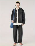 kkboxly kkboxly  Men's Outfit Set, Lapel Long Sleeve Vintage Style Denim Jacket And Pants, 2-piece Set For City Walk Street Hanging Outdoor Activities