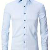 Men's Shirt Top Turn-Down Collar Long Sleeve Closure Male Casual Shirt For Men Daily Formal Party Wedding Dree Shirt