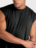 kkboxly  Men's Casual Round Neck Quick -drying Tank Top, Men's Tank Top For Summer Outdoor Gym Workout Bodybuilding Fitness, Gift For Men