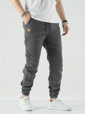 kkboxly  Classic Design Multi Flap Pockets Cargo Pants, Men's Casual Drawstring Cargo Pants Hip Hop Joggers For Fall Summer Outdoor