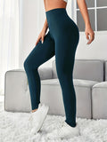 kkboxly  Casual Yoga Leggings, High-Waisted Sweat Absorption Milk Silk Workout Pants, Women's Activewear