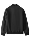 kkboxly  Letter Print Lightweight Jacket, Casual Baseball Collar Bomber Jacket