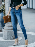 kkboxly  Stretchy Skinny Jeans, Slim Fit Mid-Rise Washed Denim Pants, Casual Every Day Pants, Women's Clothing & Denim
