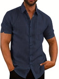 2025 kkboxly  Plus Size Men's Casual Solid Shirt For Outdoor/workout, Trendy Oversized Loose Fit Short Sleeve Shirt Tops For Big & Tall Males, Men's Clothing