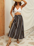 kkboxly  Tribal Print High Waist Skirts, Vacation Comfy Maxi Skirts, Women's Clothing