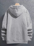 Regular Solid Color Men's Hooded Sweatshirt Casual Long Sleeve Hoodies With Full Zip Up, Men's Casual Zipper Hooded Jacket