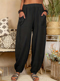 2025 kkboxly  Elastic High Waist Harem Pants, Casual Pocket Pants For Spring & Summer, Women's Clothing