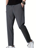 Men's Active Loose Pants with Zipper Pockets - Comfortable Drawstring Outdoor Pants