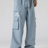 kkboxly kkboxly  Men's Relaxed Fit Drawstring Cargo Pants With Pockets, Loose Trendy Overalls