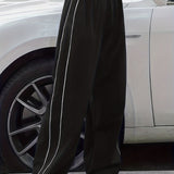 kkboxly  Striped Wide Leg Pants, Y2K Solid Long Length High Waist Pants, Women's Clothing