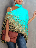 kkboxly   Women's Blouse Summer Halter Batwing Sleeve Floral Print Blouse