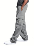kkboxly Stylish Men's Cargo Pants with Elastic Waist and Multi-Pockets - Comfortable and Durable Sweatpants for Everyday Wear